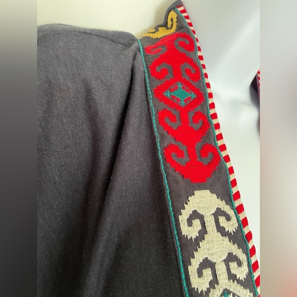 Anthropologie One September Navy Boho Geometric Embroidered Cardigan Small - Picture 9 of 16